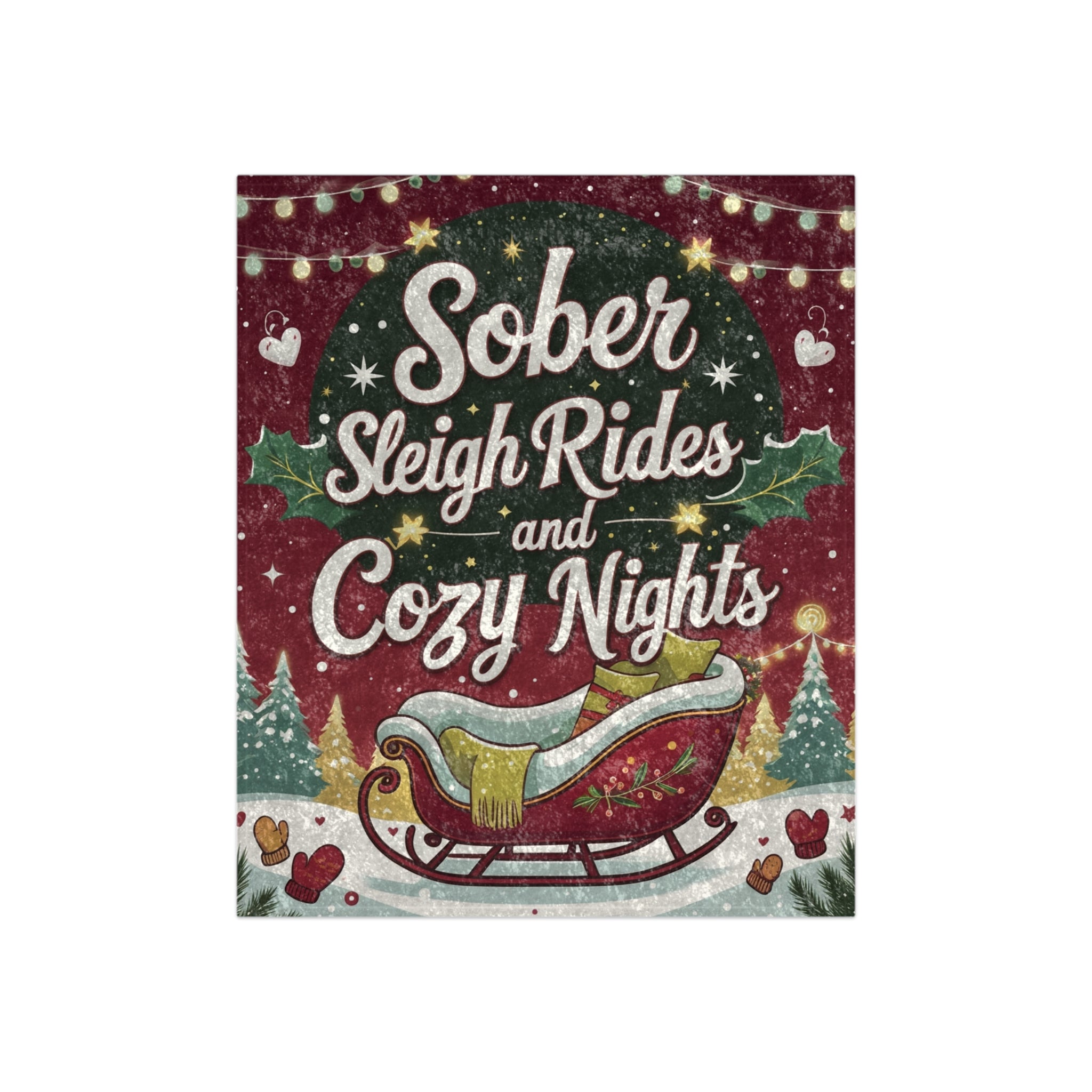Fun Cozy Christmas Velvet Blanket – Sober Sleigh Rides and Cozy Nights