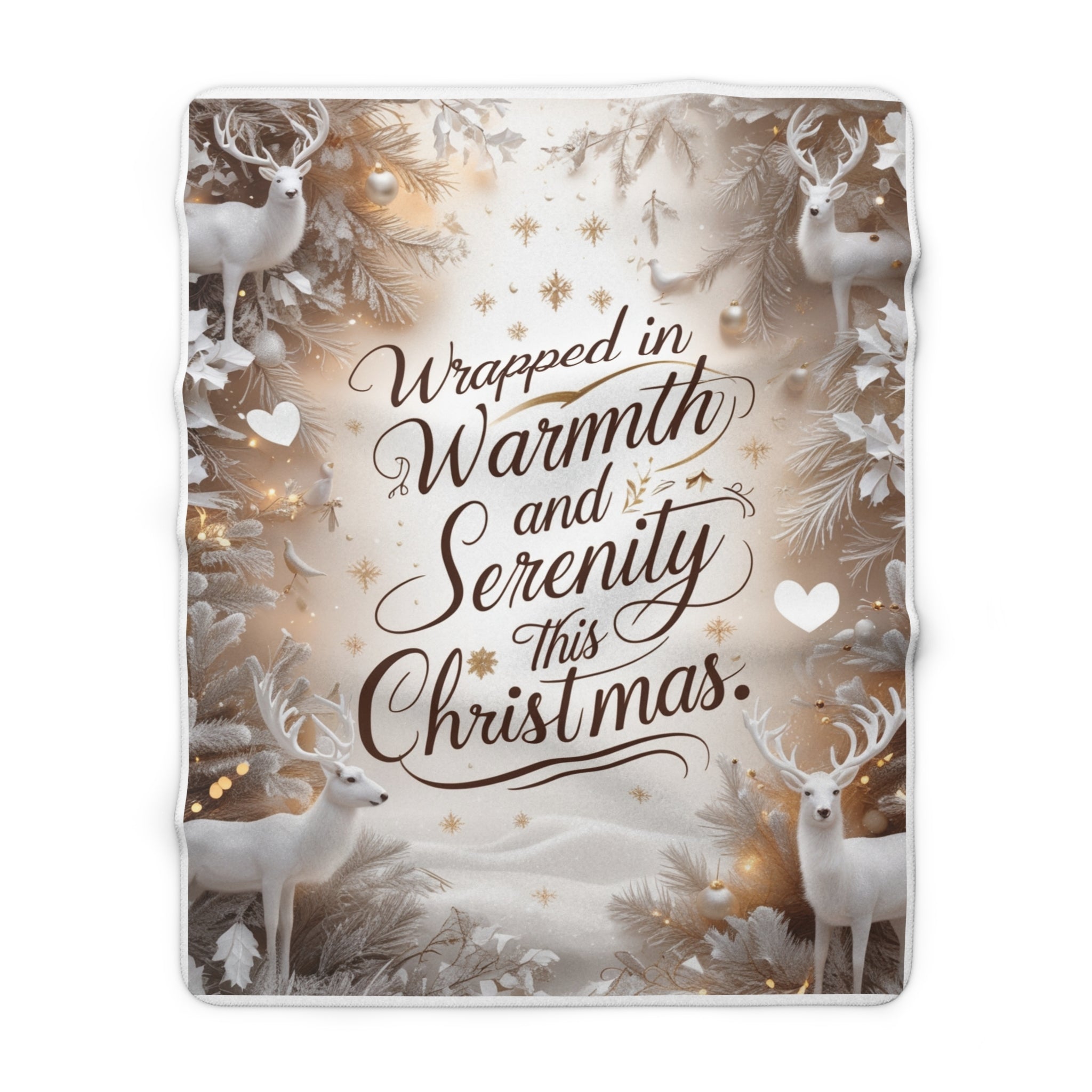 Cozy Holiday Sherpa Fleece Blanket, Wrapped in Warmth and Serenity this Christmas