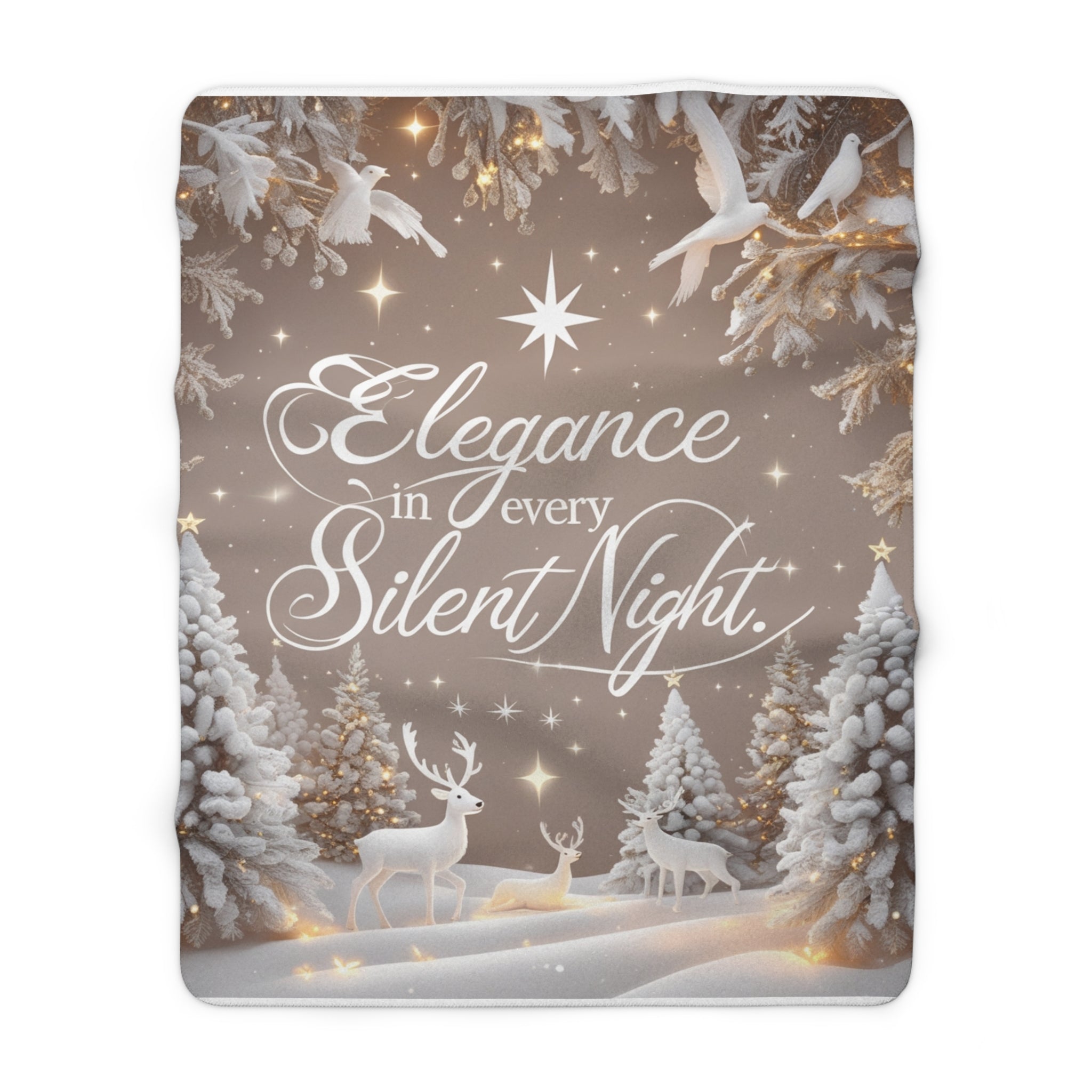 Cozy Holiday Sherpa Fleece Blanket, Elegance in Every Silent Night