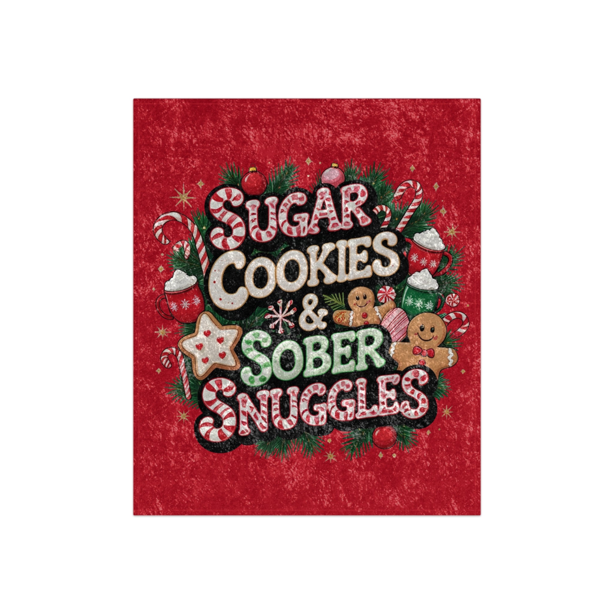 Fun Cozy Christmas Velvet Blanket – Sugar Cookies & Sober Snuggles