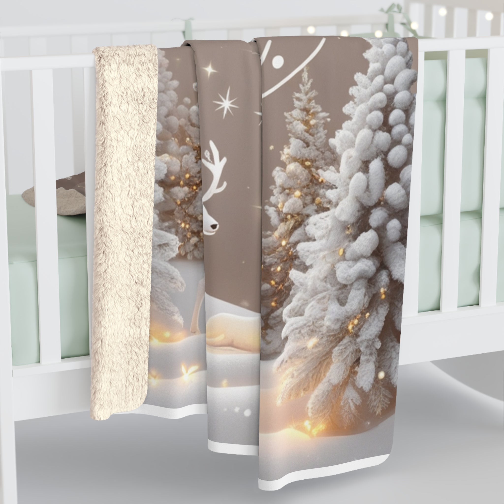 Cozy Holiday Sherpa Fleece Blanket, Elegance in Every Silent Night