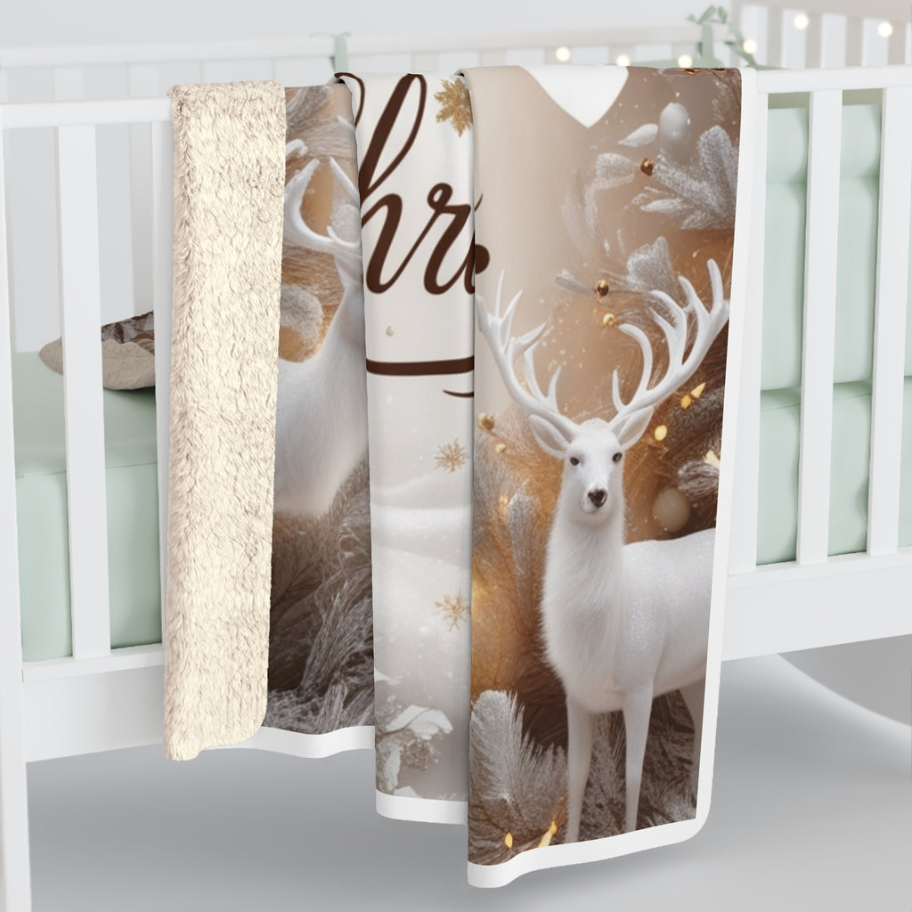 Cozy Holiday Sherpa Fleece Blanket, Wrapped in Warmth and Serenity this Christmas