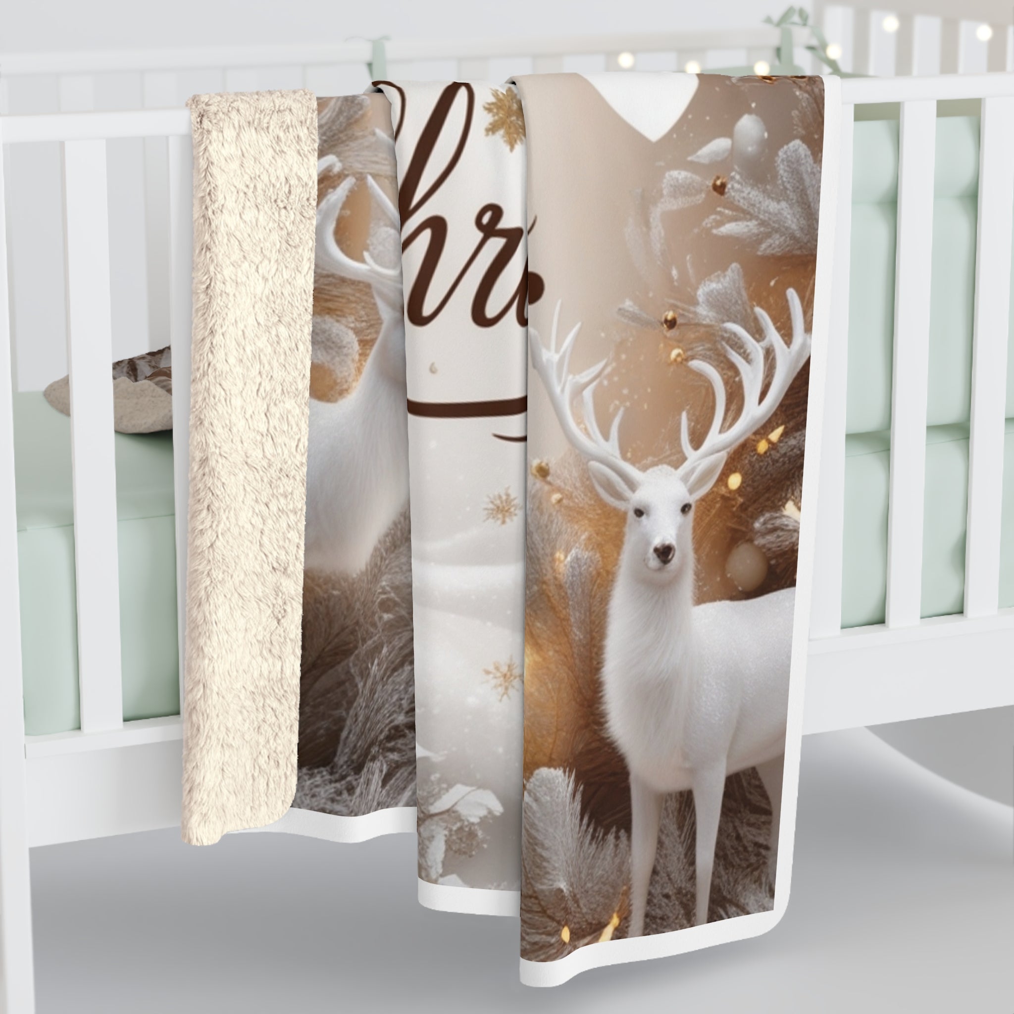Cozy Holiday Sherpa Fleece Blanket, Wrapped in Warmth and Serenity this Christmas
