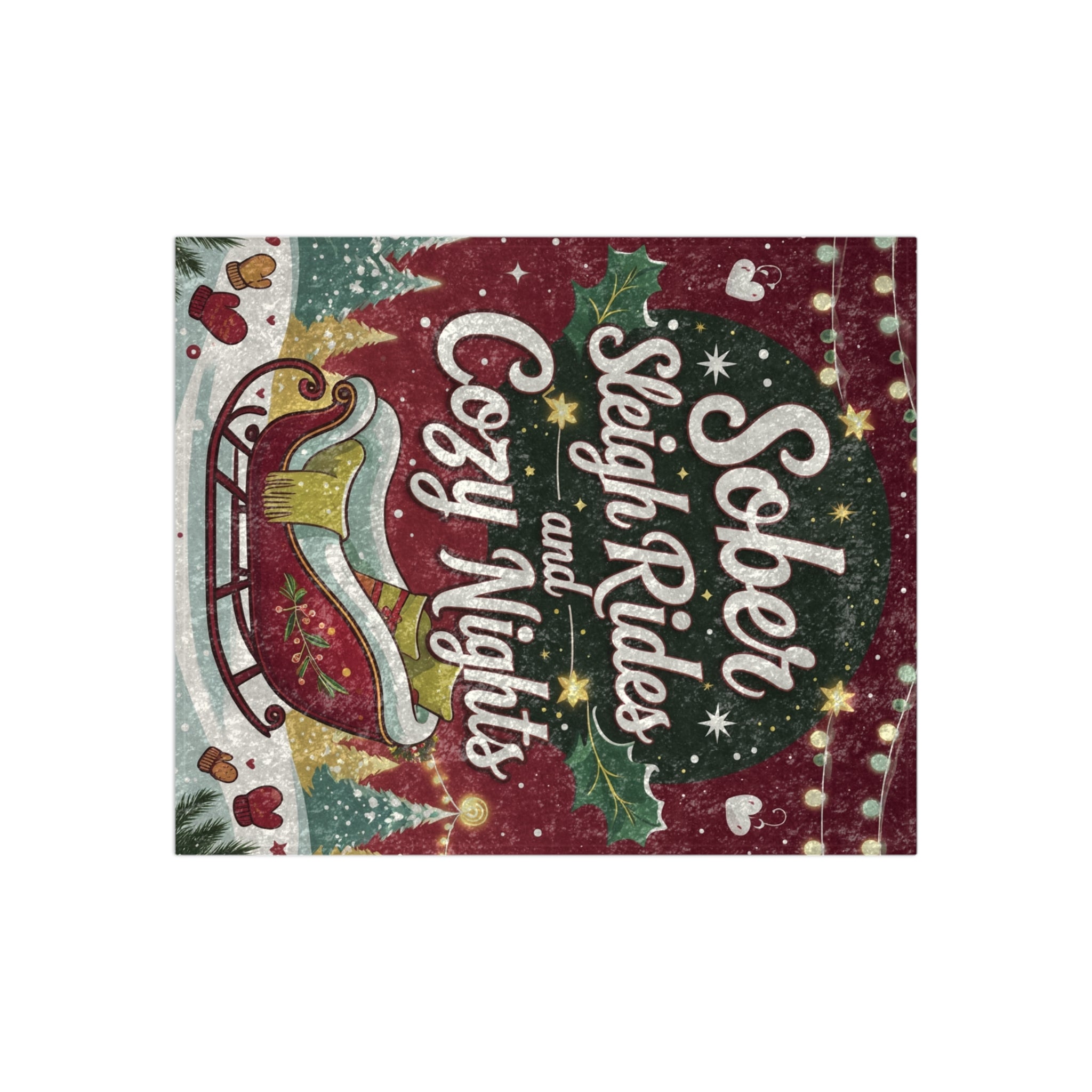 Fun Cozy Christmas Velvet Blanket – Sober Sleigh Rides and Cozy Nights