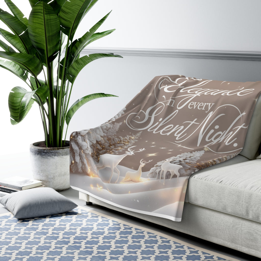 Cozy Holiday Sherpa Fleece Blanket, Elegance in Every Silent Night