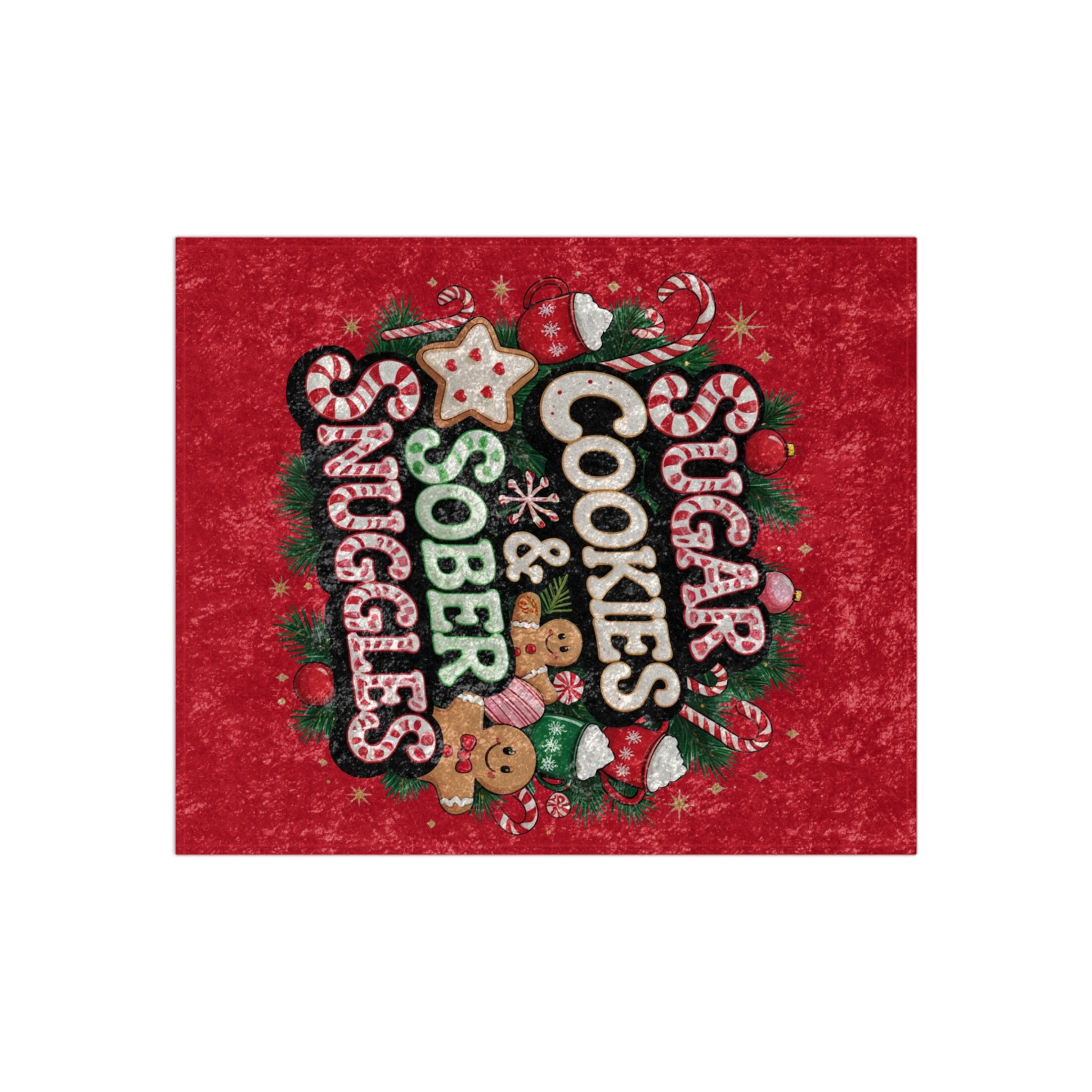 Fun Cozy Christmas Velvet Blanket – Sugar Cookies & Sober Snuggles